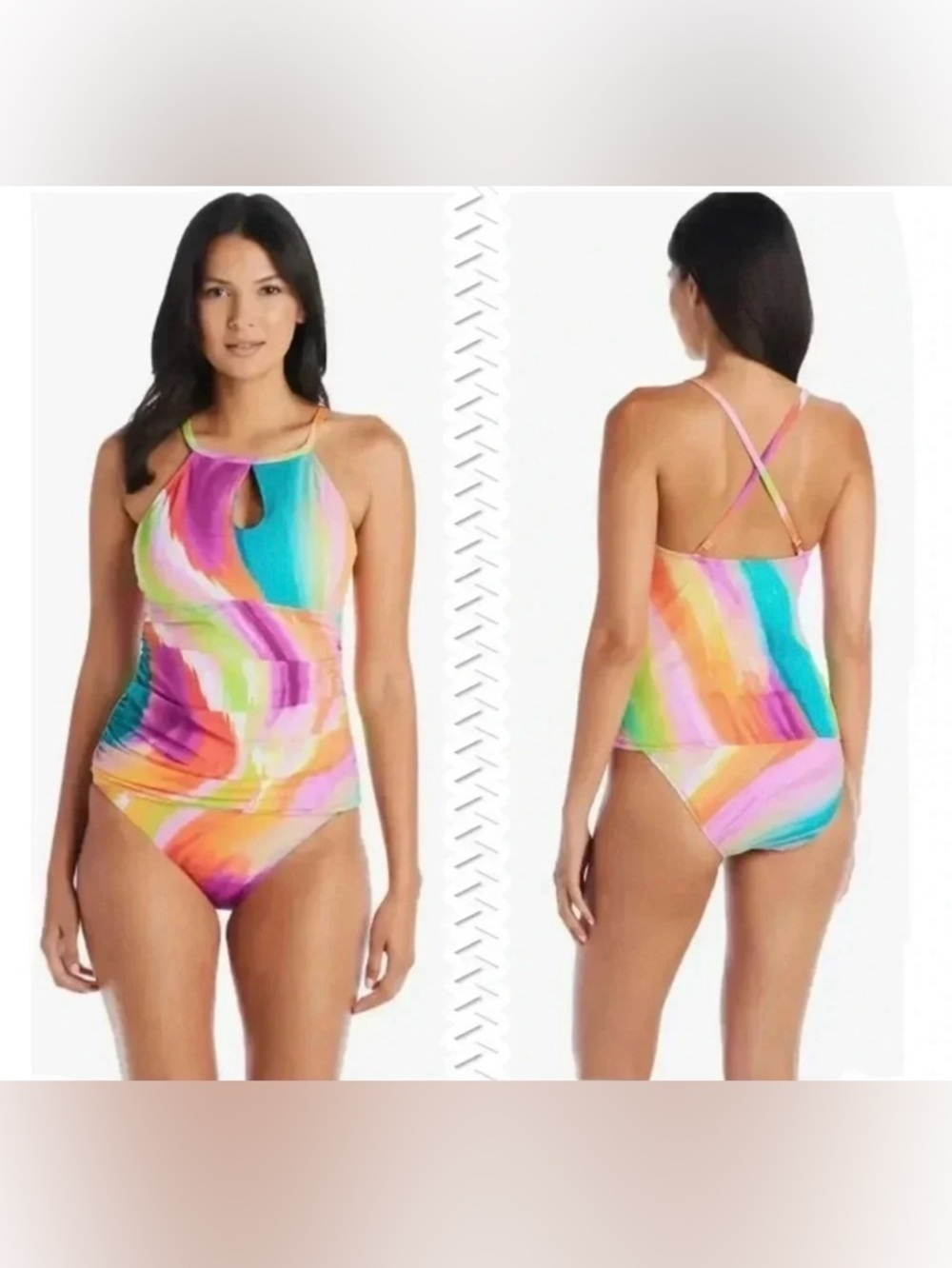Bleu Rod Beattie Splash Out High Neck Tankini Top Size 4